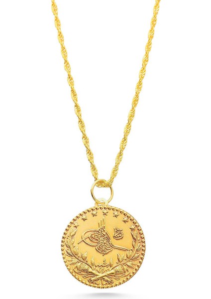 14 Ayar Altın Orta Boy Tuğra Halat Zincir Kolye modelleri