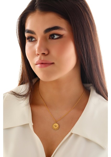 14 Ayar Altın Orta Boy Tuğra Halat Zincir Kolye fırsatları