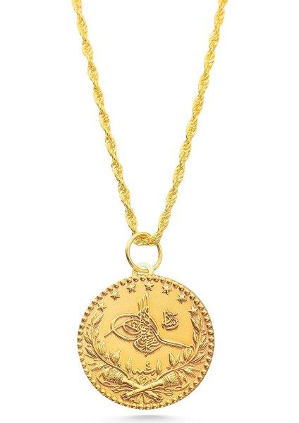 14 Ayar Altın Büyük Boy Tuğra Halat Zincir Kolye modelleri