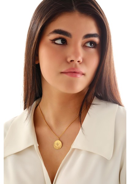 14 Ayar Altın Büyük Boy Tuğra Halat Zincir Kolye fırsatları