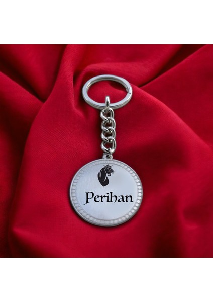 Perihan Ismıne Özel Kral Aslan Tasarım Anahtarlık -Haa