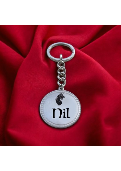 Nil Ismıne Özel Kral Aslan Tasarım Anahtarlık -Haa