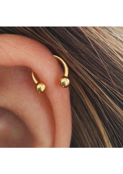 Titanyum Gold Yarım Ay Piercing