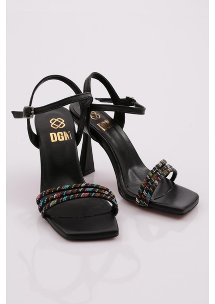 1299 Kadin Renkli Şerit Bilekten Bağlama Sandalet