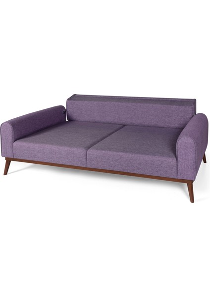 Perla Sofa Seneca Yataklı Kanepe Keten Mor