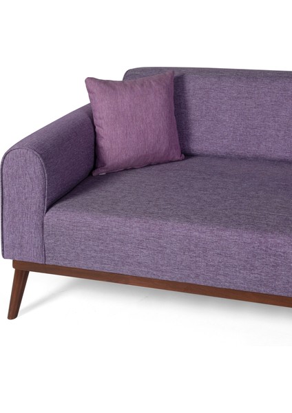 Perla Sofa Seneca Yataklı Kanepe Keten Mor