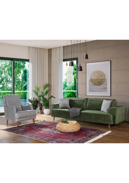 Perla Sofa Nobis Yataklı Koltuk Takımı Babyface Yeşil