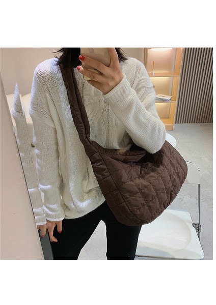 Kahve Landsoul Sonbahar Yeni Trendy Büyük Kapasiteli Hamur Torbası Moda Crossbody Omuz Çantası Hafif Rahat Tüm Maç Kadın Çantası (Yurt Dışından)