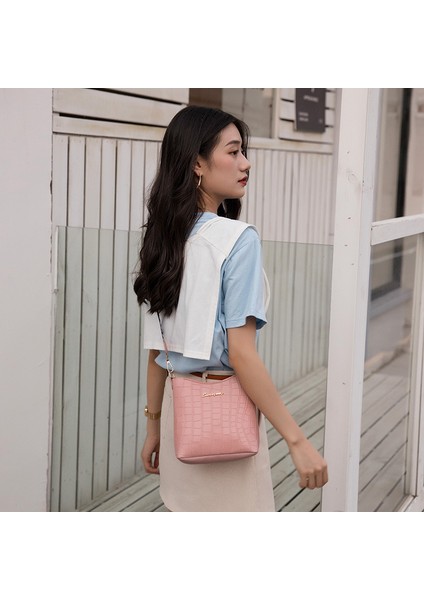 Pembe Moda Yeni Kadın Postacı Çantası Timsah Pu Deri Kadın Crossbody Omuz El Çantaları Kadınlar Için Yüksek Kaliteli Bayan Çanta (Yurt Dışından)