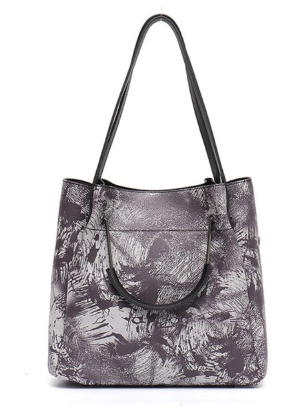 CRP-020006-GREY Cezıra Bayanlar Moda Pu Vegan Deri Büyük Moda Omuz Tote Kadınlar Için Alışveriş Bezi Çantası Yumuşak Çantalar Hobos Crossbody (Yurt Dışından)