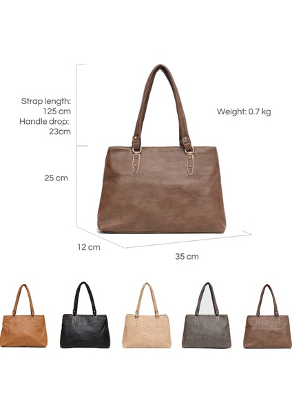 CRP-020006-GREY Cezıra Bayanlar Moda Pu Vegan Deri Büyük Moda Omuz Tote Kadınlar Için Alışveriş Bezi Çantası Yumuşak Çantalar Hobos Crossbody (Yurt Dışından) fırsatları
