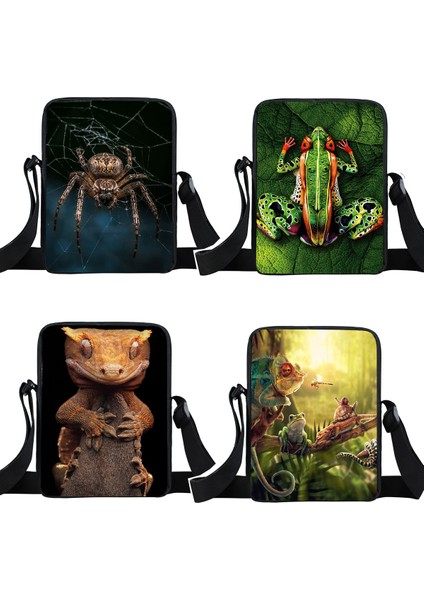 XKBREPTILES01 Sürüngenler Örümcek Messenger Çanta Yılan / Kobra / Kertenkele / Kameleon / Kurbağa Omuz Çantaları Kadın Çanta Bayan Crossbody Çanta (Yurt Dışından) fırsatları