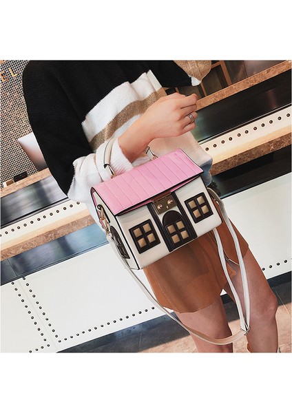 Bej Kadın Ev Şekli Çanta Moda Kare Postacı Çantası Küçük Omuzdan Askili Çanta Bayanlar Için Zarif Crossbody Çanta Bayan Hediye Feminina (Yurt Dışından) fiyatları
