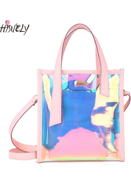 Pembe Çanta 2023 Yeni Yaz Şeffaf Çanta Moda Bayan Çanta 2 Adet Messenger Crossbody Kadınlar Için Pvc Büyük Plaj Omuz Çantaları Paketi (Yurt Dışından) fiyatları