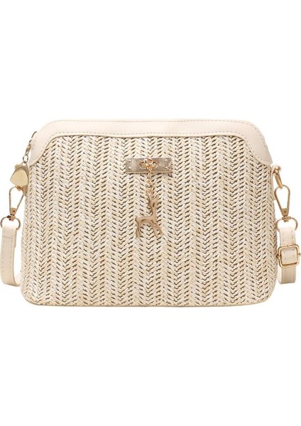 Açık Kahverengi Retro Klasik Omuz Çantası Kullanımlık Boho Plaj Crossbody Hasır Örgü Omuz Çantası Kabuk Zip Çanta Kadın Malzemeleri Için (Yurt Dışından) indirimleri