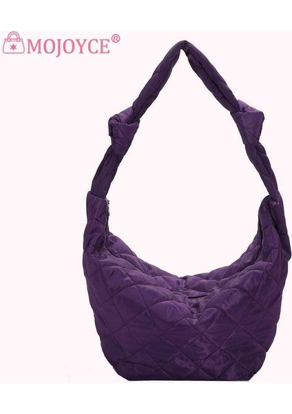 Siyah Moda Kadın Omuz Çantası Düz Renk Pamuk Yastıklı Üstten Saplı Tote Rahat Basit Omuz Tote Çanta Naylon Seyahat Için (Yurt Dışından) fiyatları