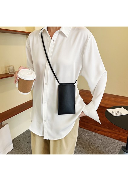 Siyah Kadın Mini Crossbody Çanta Pu Deri Omuz Çantası Eğilim Tasarımcı Telefon Çantası Bozuk Para Cüzdanı Cüzdan Siyah Beyaz Yeşil Messenger Çanta (Yurt Dışından) fırsatları