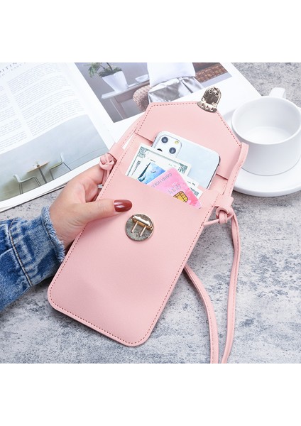 Pembe Bayanlar Dokunmatik Ekran Cep Telefonu Çanta Akıllı Telefon Cüzdan Pu Deri Omuz Askısı Çanta Kadın Çantası Moda Mobil Cüzdan 2022 (Yurt Dışından) indirimleri
