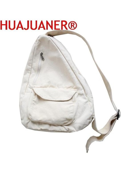 Beyaz 2022 Kadın Omuz Askılı Çanta Tuval Crossbody Yeni Trend Moda Kadın Çantası Düz Renk Yüksek Kaliteli Bayanlar Göğüs Çantası (Yurt Dışından)