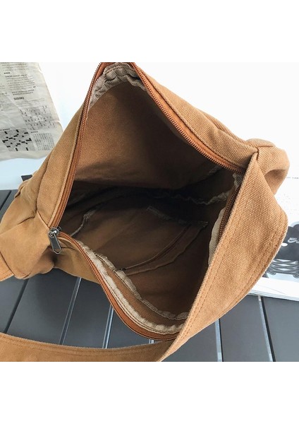 Beyaz 2022 Kadın Omuz Askılı Çanta Tuval Crossbody Yeni Trend Moda Kadın Çantası Düz Renk Yüksek Kaliteli Bayanlar Göğüs Çantası (Yurt Dışından)