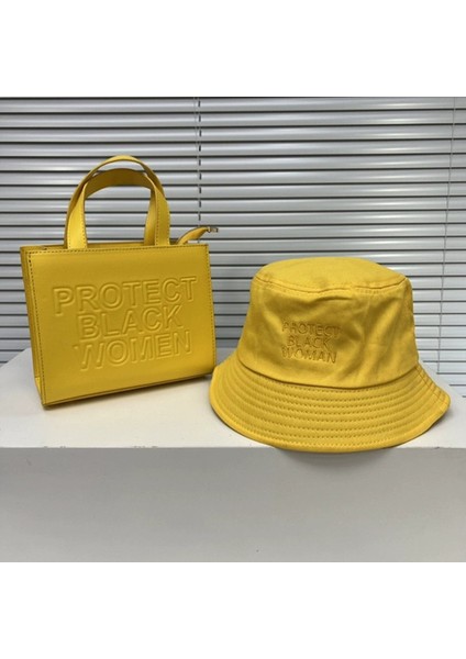 W4 Tote Çanta ve Şapka Seti Tasarımcı Bayanlar Alışveriş Crossbody Çanta ve Çanta Lüks Pu Deri Kadınlar Için Siyah Omuz Çantası Korumak (Yurt Dışından)