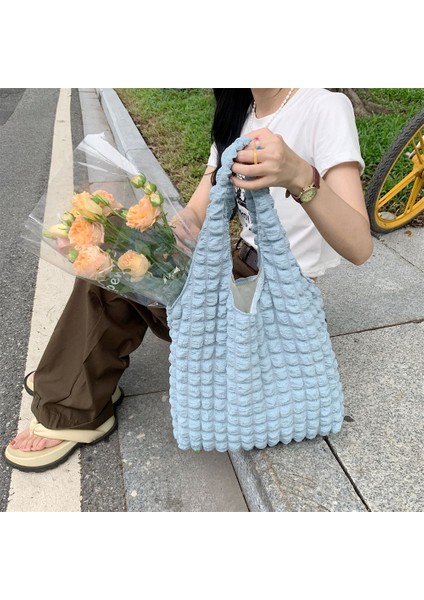 Sarı Kadın Bulut Kabarcıklar Omuz Çantası Yumuşak Bez Kumaş Sevimli Çanta Rahat Tote Hafif Tuval Alışveriş Çantaları Kadın Sevimli Kitaplar Çanta (Yurt Dışından) fırsatları