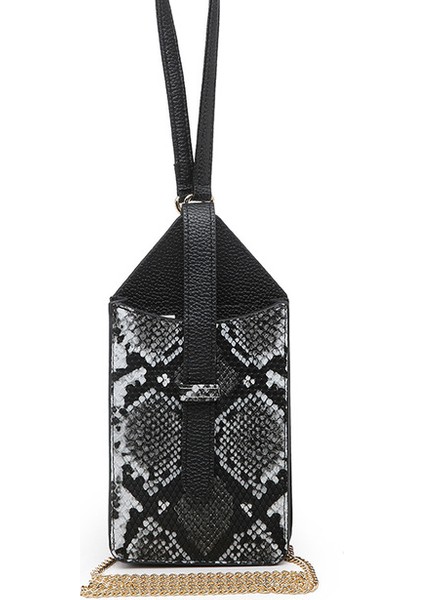 Python Siyah En Kaliteli Küçük Tütsü Crossbody Çanta Desen Mini Zincir Çanta Debriyaj Çanta Tasarımcısı Telefon Çantası Yeni Kadın Omuz Çantaları (Yurt Dışından)