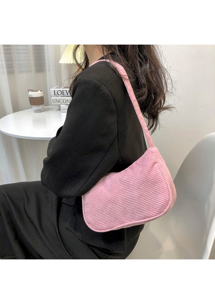 Gri Zincir Tarzı Moda Kadın Kadife Düz Renk Koltukaltı Çanta Bayanlar Casual Shopper Çanta 2023 Marka Tasarımcısı Debriyaj Kadın Omuz Çantası Bolsa (Yurt Dışından) modelleri