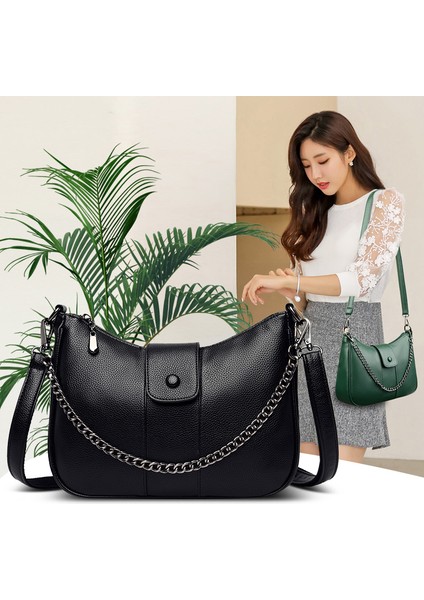 Yeşil 2021 Yaz Yeni Lüks Kadın Çanta Deri Kaliteli Messenger Crossbody Çanta Günlük Moda Klasik Kadın Çantası Omuz Çantası (Yurt Dışından)
