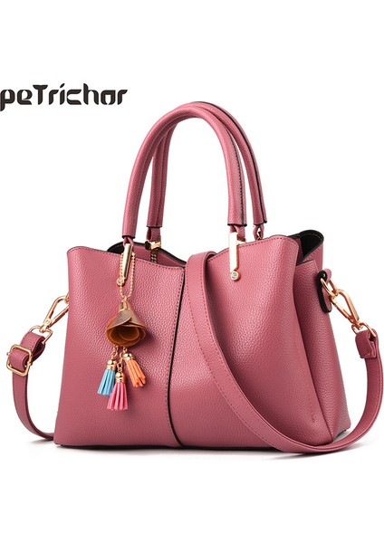 Gri Moda Püskül Çiçek Kolye Kadın Çanta Birçok Bölüm Crossbody Omuz Çantası Bayanlar Bolsa Kadın Messenger Tote Çanta (Yurt Dışından) fiyatları