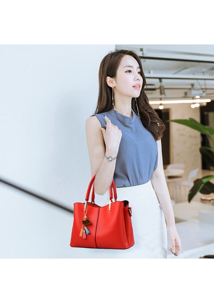Gri Moda Püskül Çiçek Kolye Kadın Çanta Birçok Bölüm Crossbody Omuz Çantası Bayanlar Bolsa Kadın Messenger Tote Çanta (Yurt Dışından) modelleri