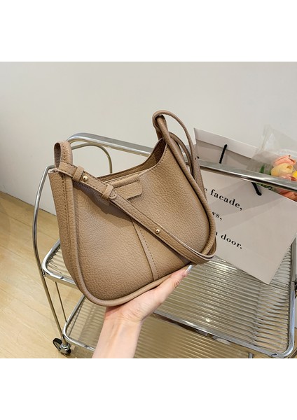 Haki Yeni Kahverengi Yumuşak Deri Omuz Çantaları Kadınlar Için Moda Hobo Çanta Küçük Moda Crossbody Çanta Kızlar Ana Kesesi Tasarımcı Çanta (Yurt Dışından) modelleri