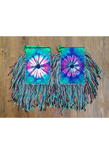 Stil 2 Marka Kravat Boyama Pamuk Crossbody Çanta Moda Rahat Uzun Püsküller Kadın Çantaları (Yurt Dışından)
