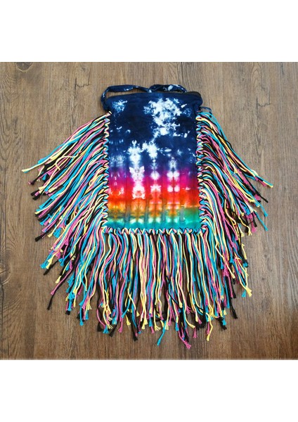 Stil 2 Marka Kravat Boyama Pamuk Crossbody Çanta Moda Rahat Uzun Püsküller Kadın Çantaları (Yurt Dışından) fırsatları