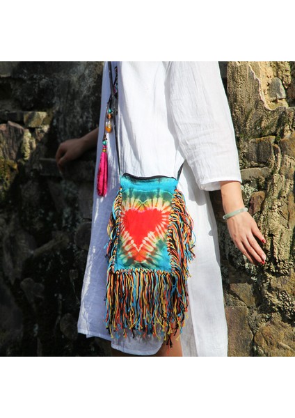 Stil 2 Marka Kravat Boyama Pamuk Crossbody Çanta Moda Rahat Uzun Püsküller Kadın Çantaları (Yurt Dışından) indirimleri