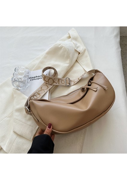 Kadınlar Için Haki Moda Çanta Yumuşak Deri Crossbody Çanta Kadın Marka Tasarımcısı Omuz Çantaları Bayanlar Büyük Çanta Basit Rahat Kese (Yurt Dışından)