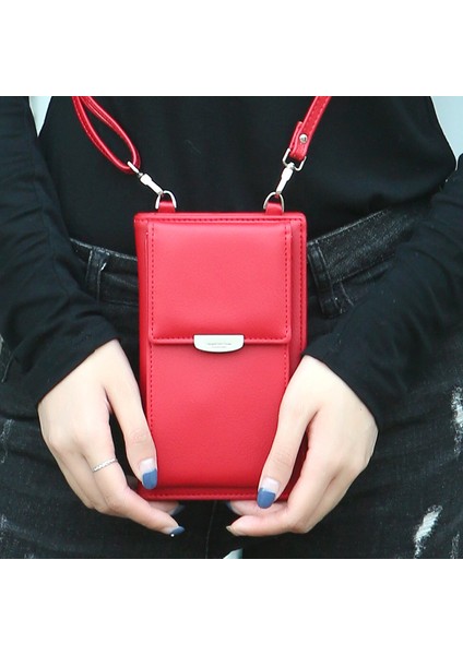 Siyah Casual Kadın Kız Çanta Küçük Cep Telefonu Kılıfı Omuz Çantası Kart Sahipleri Cüzdan Alışveriş Crossbody Çanta Bayan Çantalar (Yurt Dışından)