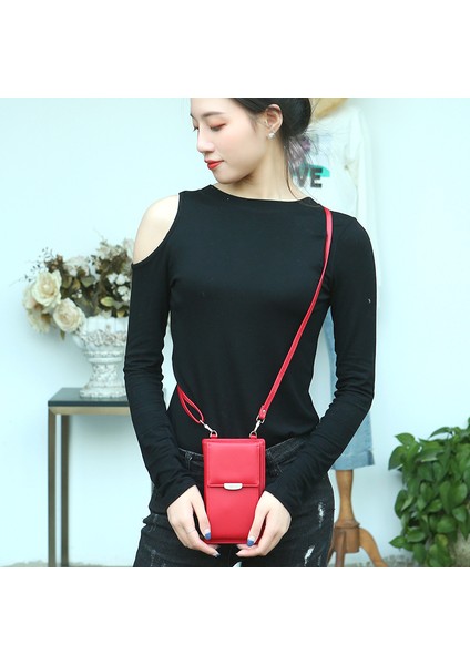 Siyah Casual Kadın Kız Çanta Küçük Cep Telefonu Kılıfı Omuz Çantası Kart Sahipleri Cüzdan Alışveriş Crossbody Çanta Bayan Çantalar (Yurt Dışından)