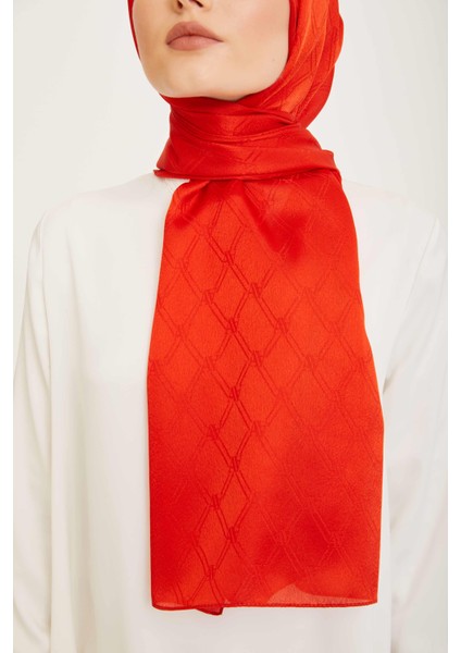 Trend Jan Jan Turuncu Monogram Desenli Jakar Şal 6 - 21219 fırsatları