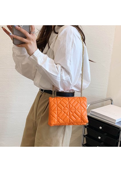 Haki Omuzdan Askili Çanta Kadın Omuz Çantaları Lüks Marka Deri Kadınlar Için Moda Çanta Flap Retro Debriyaj Çanta Metal Zincir Küçük Omuz Çantası Kadın (Yurt Dışından) fırsatları