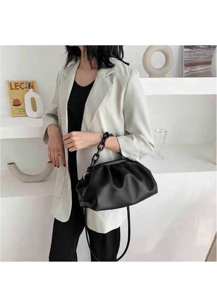 Beyaz Küçük Bulut Çantası Yumuşak Deri Tek Omuz Eğimli Hamur Torbası Çanta Günü Crossbody Çanta Seyahat Zinciri Çantalar ve Cüzdanlar (Yurt Dışından) fiyatları