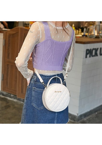 Siyah Kadın Kore Niş Tek Omuz Askılı Çanta Moda Lingge Crossbody Küçük Yuvarlak Kılıf Yeni Handhag (Yurt Dışından) fiyatları