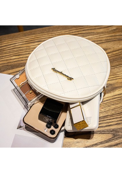 Siyah Kadın Kore Niş Tek Omuz Askılı Çanta Moda Lingge Crossbody Küçük Yuvarlak Kılıf Yeni Handhag (Yurt Dışından) fırsatları