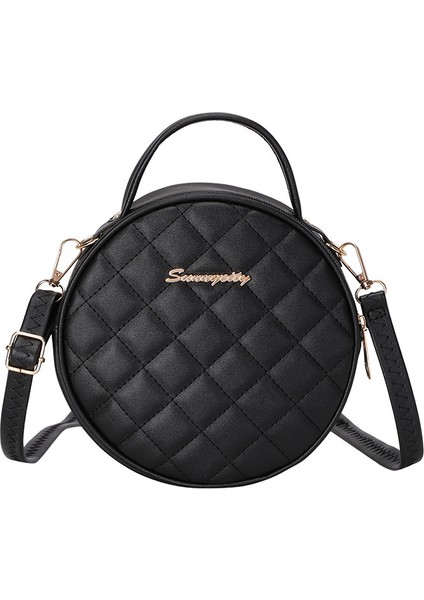 Siyah Kadın Kore Niş Tek Omuz Askılı Çanta Moda Lingge Crossbody Küçük Yuvarlak Kılıf Yeni Handhag (Yurt Dışından) indirimleri
