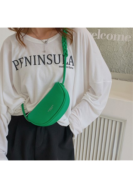 Gül Kırmızı Çanta Şeker Renk Kadın Küçük Pu Deri Eyer Çantası Tasarımcı Lüks Omuz Çantaları 2022 Sevimli Örgü Kayış Bayan Crossbody Çanta Trend Yeni (Yurt Dışından) modelleri