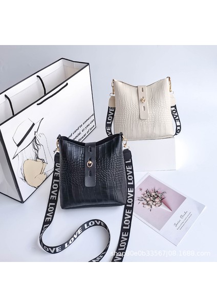 Siyah 2023 Moda Kadın Timsah Postacı Çantası Lüks Bayanlar Çanta Kova Çanta Pu Deri Crossbody Omuzdan Askili Çanta Kadın Çantası (Yurt Dışından) indirimleri