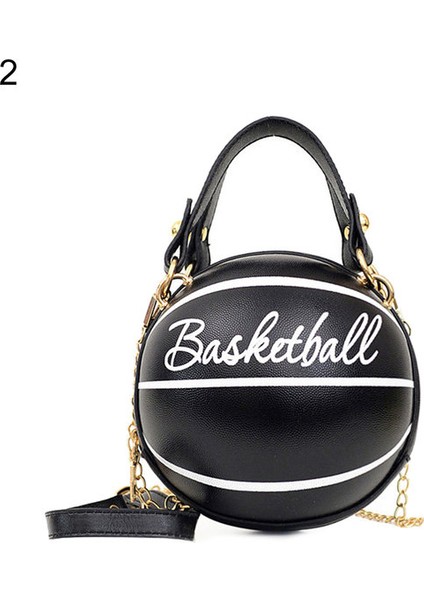 02 Moda Şık Kadın Topu Çanta Yuvarlak Basketbol Futbol Parti Elbise Suni Deri Crossbody Kızlar Bozuk Para Cüzdanı Omuz Çantası (Yurt Dışından)