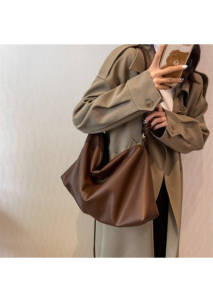 Siyah Kadın Çantaları Marka Çanta Kaliteli Büyük Kapasiteli Omuz Çantaları Moda Bağbozumu Kadın Tote Yumuşak Pu Deri Crossbody Messenger (Yurt Dışından) modelleri