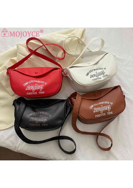 Beyaz Mektup Baskılı Crossbody Çanta Moda Kadın Çanta Pu Deri Rahat Taşınabilir Basit Yumuşak Büyük Kapasiteli Hafta Sonu Tatili Için (Yurt Dışından) fırsatları