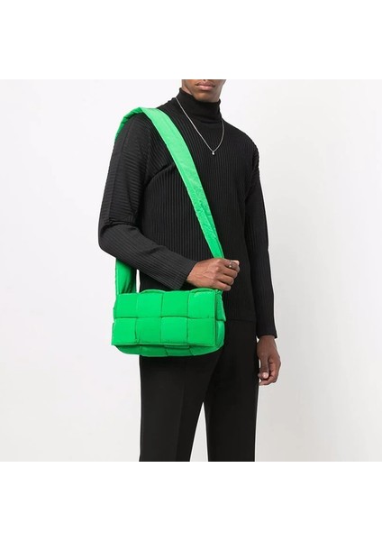 B Mabula Lüks Örgü Çantası Crossbody Çanta Kadın Kış Tüy Yastıklı Kapitone Aşağı Uzay Marka Tasarım Omuz Tote (Yurt Dışından) modelleri